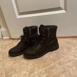 Black Combat Winter Booties